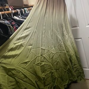 Green to brown ombré gown